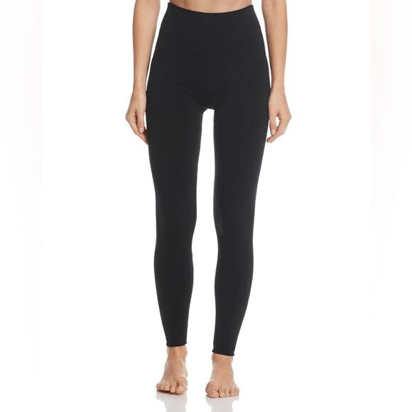 HUE Brushed Seamless Fleece Lined Black Leggings XL - Picture 1 of 10
